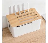 Cubierta de enrutador, caja de almacenamiento de enrutador WiFi, estante de almacenamiento de enrutador de escritorio, para escritorio, TV, computadora, concentrador USB, sistema para cubrir y ocultar