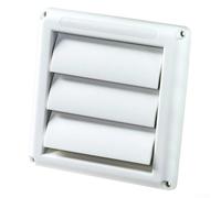 Cubierta de escape para ventilación de pared externa con cierre de solapa impulsado por gravedad, diseño resistente a la lluvia y compatibilidad con conductos de espiga redonda