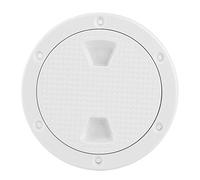 Cubierta de escotilla, placa de cubierta de 4 pulgadas, redonda, blanca, ABS, anti-UV, resistente a la corrosión, atornillada, cubierta de escotilla de inspección de embarcaciones