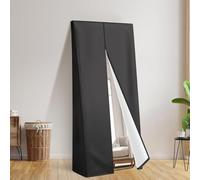Cubierta de espejo de longitud completa de tela Oxford 420D con cordón y cremallera para espejos de suelo, protección contra polvo, humedad y arañazos, funda protectora negra (42 x 5 x 150 cm)