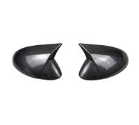 Cubierta de espejo para Alfa para Romeo para Stelvio 2017-2023, cubierta de espejo retrovisor lateral de coche, tapa de ala, calcomanía exterior de puerta trasera, cubierta de fibra de carbono (negro
