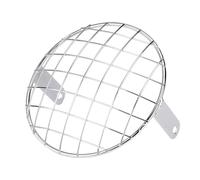 Cubierta de faro motocicleta Para Motocicleta 7 "faro Malla Parrilla Montaje Lateral Cubierta Universal Máscara(Silver)