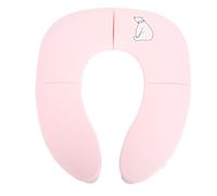 Cubierta de inodoro plegable para niños Cubierta de entrenamiento portátil Potoon Cubierta de entrenamiento portátil con succión antideslizante para viajes al aire libre (Rosa)