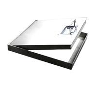Cubierta de inspección de metal de diseño invisible con asas para tanques enterrados, tapa duradera para alcantarillado, perfecta para un fácil acceso y mantenimiento, impermeable y elegante.