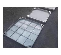 Cubierta de inspección y drenaje de acero inoxidable de 55 x 65 cm, tapa de tanque séptico oculta para entradas y jardines, cubierta de drenaje de tormentas, duradera, resistente a la intemperie