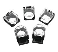 Cubierta de interruptor de botón de 22 mm, redonda, plana, cuadrada, con orificio for correa trasera, 1 unidad(Gold 4pcs)