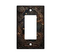 Cubierta de interruptor de luz basculante individual de mariposa, reloj de engranajes vintage Steampunk de bronce de plástico tamaño estándar, placa decorativa para el hogar, sala de estar, dormitorio