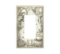 Cubierta de interruptor de luz basculante individual para baño anfibio, espejo de bañera vintage elegante, ninguno de plástico beige, detalles de tamaño estándar, placas de interruptor de pared para