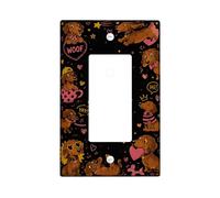 Cubierta de interruptor de luz basculante individual para perro, diseño de corazón juguetón y fantasía, sin estrella, de plástico, tamaño estándar, placas de pared decorativas para nuevo apartamento