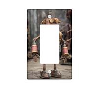 Cubierta de interruptor de luz basculante individual, reloj de engranajes industriales Steampunk, ninguno de plástico de bronce, placa de interruptor de tamaño estándar, decorativa para el hogar, sala