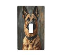Cubierta de interruptor de luz belga Malinois decorativa de un solo interruptor, placa de pared para cocina, granja, dormitorio, baño, decoración artística