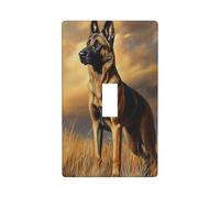 Cubierta de interruptor de luz belga Malinois decorativa de un solo interruptor, placa de pared para cocina, granja, dormitorio, baño, decoración artística