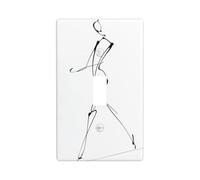 Cubierta de interruptor de luz minimalista con figura humana caminando con un solo toque, 1 banda, placa de pared para cocina, granja, dormitorio, baño, decoración artística
