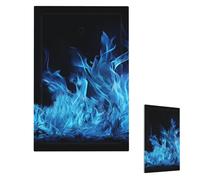 Cubierta de interruptor de luz, placa de pared de llama azul, 1 placa de interruptor de banda, cubierta decorativa de toma de corriente, placa frontal para baño, cocina, decoración de pared, placas de