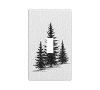 Cubierta de interruptor de luz rústica vintage de árboles de abeto decorativo de una sola palanca de 1 banda para cocina, granja, dormitorio, baño, decoración artística