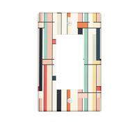 Cubierta de interruptor decorativa de bloque de color estético, 1 banda, basculante individual, cubierta de placa de pared geométrica retro, tamaño estándar, placa frontal eléctrica de mediados de