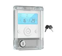 Cubierta de interruptores - Cubierta protectora de aire acondicionado central de acrílico transparente a prueba de niños con 2 llaves | Protector de termostato con cerradura de 5,2x3,7 pulgadas para e