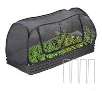 Cubierta de jardín para camas elevadas con montaje sin herramientas, despliega la estaca en menos de un minuto para un flujo de trabajo de jardinería eficiente (115 x 50 x 45 pulgadas, negro)