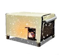 Cubierta de jaula de perro resistente al viento, tela Oxford transpirable, cubierta de perrera para mascotas, resistente al agua, revestimiento plateado, diseño de dos puertas, espacio privado