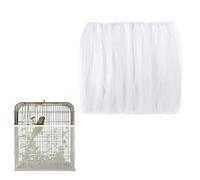 Cubierta de Jaula, Malla para Jaulas de Pájaros, Receptor de Semillas para Jaula de Pájaros, Malla Jaula Transpirable y Antipolvo, Circunferencia Ajustable 90-140CM, Altezza 30CM (Blanco)