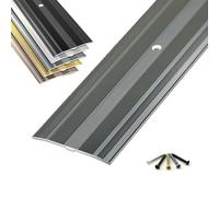 Cubierta de junta de metal, tira de separación plana para suelos, longitud de 3/6/9 pies, tira de transición negra duradera para suelos, ideal para una instalación sin costuras en el suelo (270 cm)