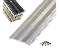 Cubierta de junta de metal, tira separadora plana para suelos, longitud: 3/6/9 pies, tira de transición negra duradera, ideal para una instalación sin costuras en el suelo (270 cm)