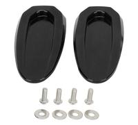 Cubierta de la base del espejo de la motocicleta Aleación de aluminio Cubierta del orificio del espejo del parabrisas resistente al agua para S1000RR 2019 a 2023 Juego de 2 piezas (Negra)