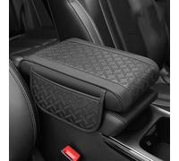 Cubierta de la consola central, For Suzuki Swift 2005-2023, reposabrazos de cuero sintético, impermeable, cómodo y transpirable, con 2 bolsas almacenamiento, color rojo, 31 x 18 5 cm(Black)