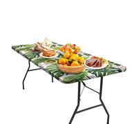 Cubierta De La Mesa De Picnic - Flanela De Tela Elástica De Tela De Elástica Rectangular Respaldada | Plegable Para Impermeabilizar El Vinilo A Cuadros A Cuadros De La Cuadra Limpia De Aceite De Pvc C