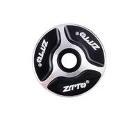 Cubierta de la tapa superior del auricular de aleación de aluminio ligero para vástagos de bicicleta sin rosca piezas ZTTO (negro)