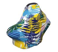 Cubierta de lactancia con hojas abstractas tropicales, cobertura completa de 360°, bufanda elástica abstracta para lactancia materna y funda de asiento de coche, apta para la mayoría de cochecitos y