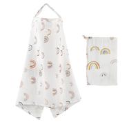 Cubierta de lactancia materna, cubierta de muselina para lactancia materna, suave y transpirable, cubierta de alimentación al aire libre para mamá (arcoíris)
