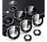 Cubierta de lente de vidrio templado para S25 para vidrio templado ultra | Para anillo premium, templado para núcleo de vidrio, defensa robusta, acabado negro elegante, S25 preciso para un ajuste
