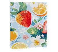 Cubierta de libro reemplazable de frutas de verano de colores, protector de libro de piel sintética, reutilizable, adecuado para cuadernos de 148 x 210 mm