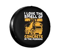 Cubierta De Llanta De Repuesto Me Encanta El Olor del Hormigón Mojado por La Mañana. Obrero del Hormigón. Universales Cubierta De Rueda, para Camionetas, Vehiculos, Autocaravanas, 14in