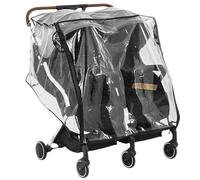 Cubierta de lluvia de cochecito doble cubierta de lluvia universal cubierta de lluvia transparente para la lluvia para silla de bebé de la tapa del viento del viento cubierta con cremallera para bebé