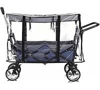 Cubierta de lluvia para carrito de plástico transparente, cubierta para lluvia plegable de empuje y tracción, accesorios para carrito de camping portátil con empuje manual, para niños al air