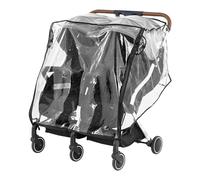 Cubierta de lluvia universal para cochecito doble, cubierta de lluvia para cochecito, cubierta transparente para lluvia de cochecitos gemelos con cremallera puerta impermeable para cochecitos de bebé