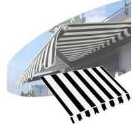 Cubierta de lona de poliéster retráctil manual de 10 x 8 pies, resistente al agua, para puerta y ventana de patio al aire libre (23 x 6.5 pies)