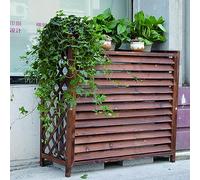 Cubierta de madera maciza para aire acondicionado y barandilla decorativa para bomba de calor, cubo de basura y soporte de flores, rejilla protectora de 110 x 50 x 85 cm, resistente a la intemperie