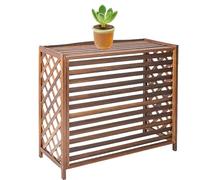 Cubierta de madera maciza para aire acondicionado y protector de bomba de calor, anticorrosión, estante elegante para plantas, tamaño: 85 x 35 x 75 cm
