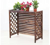 Cubierta de madera maciza para unidad de aire acondicionado y soporte de flores, rejilla protectora para aire acondicionado, decoración de jardín, resistente a la intemperie, 85 x 35 x 75 cm