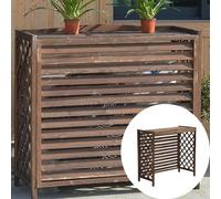 Cubierta de madera para aire acondicionado al aire libre, recinto rústico para radiador y maceta, elegante estante de aire acondicionado para el hogar, soporte decorativo para flores, opciones de