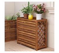 Cubierta de madera para aire acondicionado al aire libre, resistente a la corrosión, escudo de radiador de madera maciza para plantas y vallas, soporte decorativo de flores para el hogar y el jardín