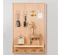 Cubierta de madera para caja de disyuntores, placa de circuito decorativa vertical con estante y ganchos, diseño artístico de pared, ideal para decoración del hogar, 40 x 60 cm