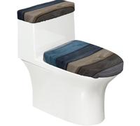Cubierta de madera para tapa de inodoro y cubierta para tanque de inodoro | Funda de asiento de inodoro lavable de tamaño universal elástica suave con parte inferior elástica para decoración del hogar