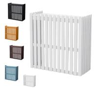 Cubierta de madera retro para aire acondicionado, estante para plantas al aire libre, cubierta rectangular independiente para el hogar y el jardín (blanco, 120 x 60 x 109 cm)