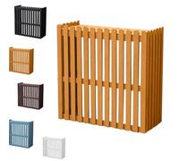 Cubierta de madera retro para aire acondicionado, estante para plantas al aire libre para flores, cubierta rectangular independiente, amarillo, 120 x 60 x 109 cm, perfecta para decoración de jardín