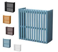 Cubierta de madera retro para aire acondicionado, estante y soporte para plantas al aire libre, cubiertas rectangulares autoportantes para patio, jardín o balcón (azul, 105 x 45 x 99 cm)