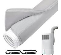 Cubierta de manguera de aire acondicionado, funda de aislamiento de manguera de CA portátil, cubierta de tubo de manguera de CA a prueba de polvo, con 2 correas de hebilla para protección de tubos